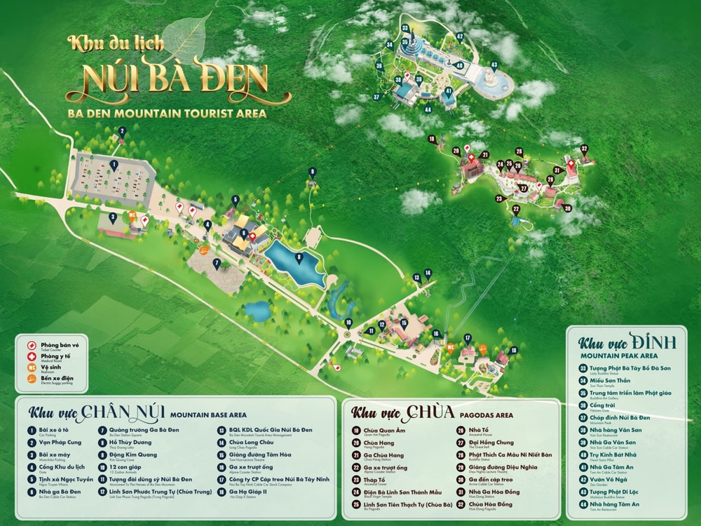 Sơ đồ khu du lịch Núi Bà Đen 